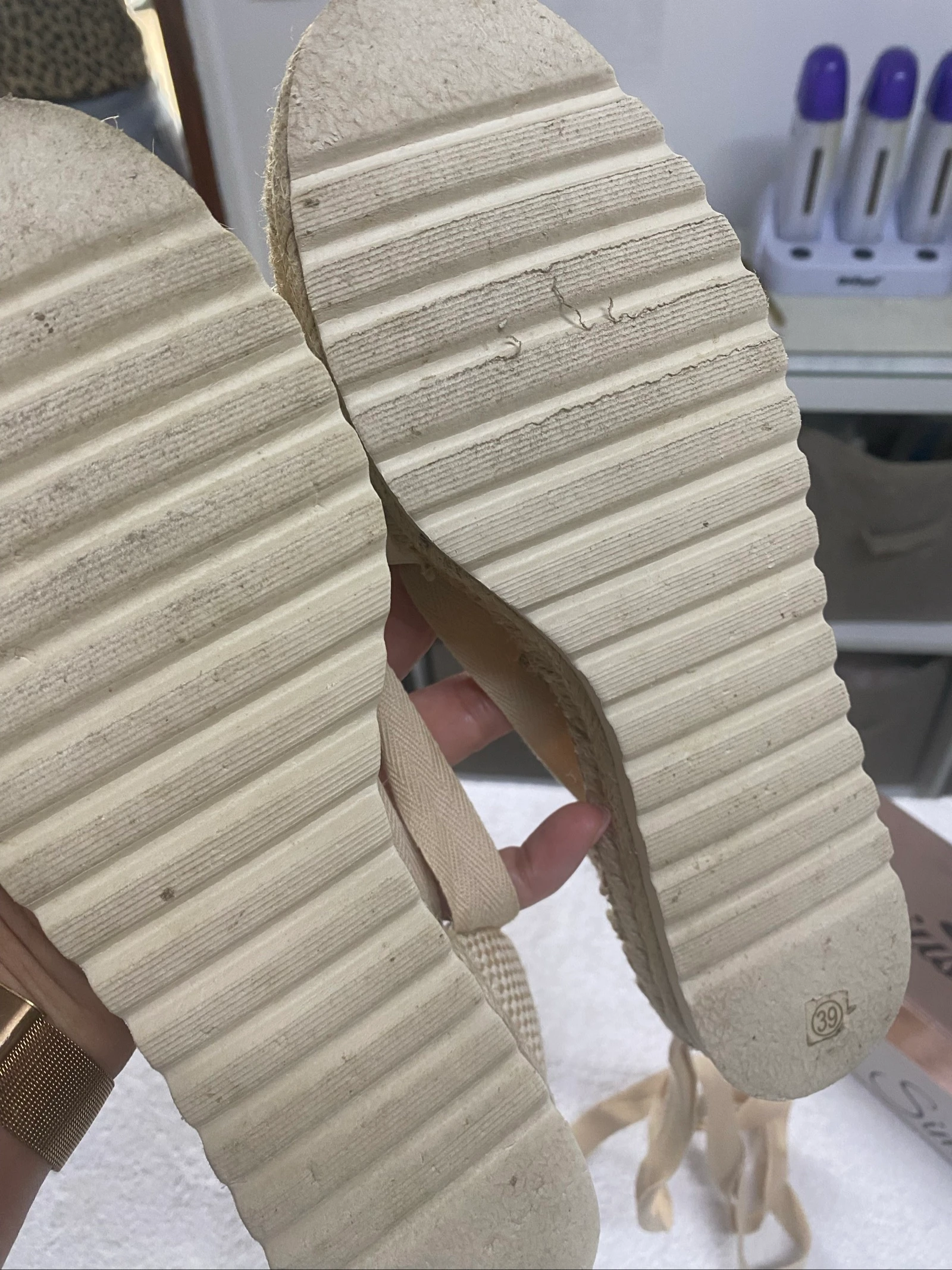 Espadrillesandalen met knoop aan de enkel – photo 6